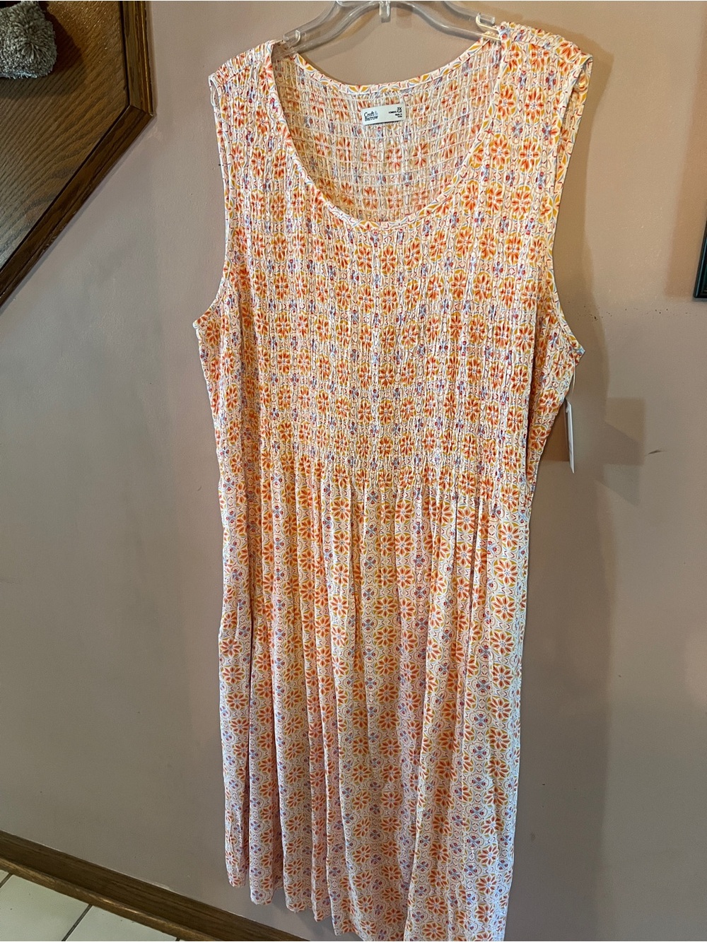 Croft & Barrow sleeveless smocked maxi dress, 3X, NWT. - Picture 6 of 7